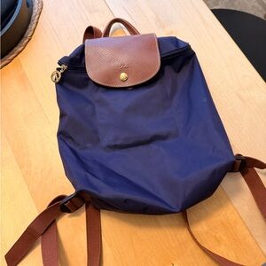 Longchamp Dark Purple and Brown Bag